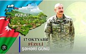 17.10.2024 Vətən müharibəsinin 21-ci günü - 2020-ci il oktyabrın 17-si hərb tariximizə Füzuli şəhərinin və ətraf kəndlərin erməni işğalından azad edildiyi gün kimi yazıldı.